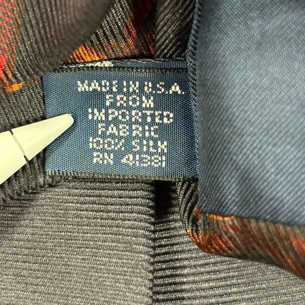Vintage Polo Ralph Lauren Silk Tie Navy Blue Red Equestrian Handmade USA Y2K NWT